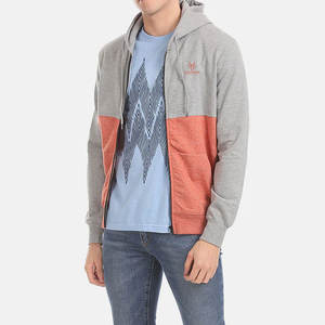Sweat à capuche zippé en coton mélangé durable pour hommes avec fermeture avant lisse et capuche zippée à cordon réglable pour l'hiver - Product Image 5