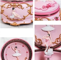 Boîte à musique Ever Bright Ballerina Eight avec cheval de carrousel dansant et rotatif à LED colorées, en résine durable, mouvement Sankyo