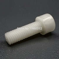 Vis à tête hexagonale en nylon blanc Vichok Hardware DIN912 M3 M4 M5 6mm/8/10/12/15/20/25/30/35/40mm 10-50 pièces