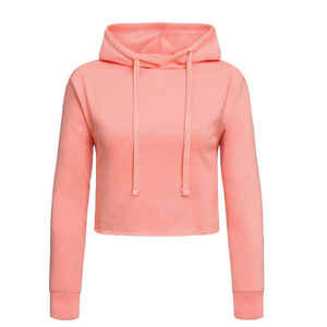 Sudadera corta de punto de invierno personalizada para mujer, ropa de calle con logotipo frontal y forro polar de algodón pesado al por mayor - Product Image 1