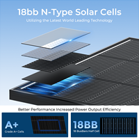 Panneaux solaires monocristallins à demi-cellules de type N Rvpozwer à haute efficacité 22% pour la maison, montage sur toit plat, garantie 25 ans