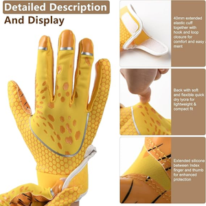 Tuyệt vời Grip bóng đá nhận Găng tay co giãn phù hợp với Tacky cọ không khí thấm bóng đá Thanh Niên găng tay - Product Image 4