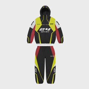 Conjunto de chándal cortavientos de nailon de talla grande e impermeable con logotipo personalizado para hombre, conjunto de chándal cortavientos de nailon para exteriores para hombre - Product Image 2