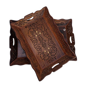 Bandeja de madera de diseño personalizado con diseño de acabado pintado, bandeja de servicio, decoración del hogar, decoración de Hotel y restaurante, bandeja de decoración de diseño - Product Image 4