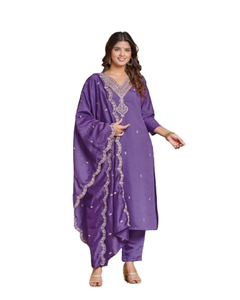 Vente chaude nouvelle robe pakistanaise taille libre Designer Salwar Kameez pour les femmes avec contraste Dupatta d'Inde - Product Image 1