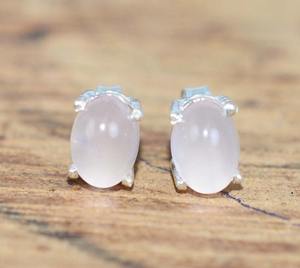 Boucles d'oreilles classiques faites à la main 925 bijoux en argent massif pour femmes 925 argent Sterling Rose Quartz pierres précieuses Boho Style boucles d'oreilles cadeau - Product Image 3