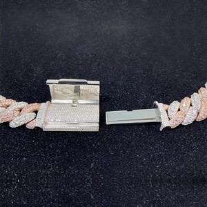 14K oro rosa VVS moissanita Cadena de diamantes de alta calidad personalizada cadena cubana GRA certificado Hip Hop joyería de boda para hombres - Product Image 5