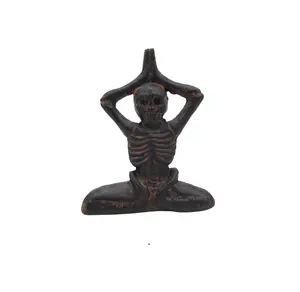 Aluminium Decoratieve Yoga Standbeeld Namaste Pose Sculptuur Rustieke Antieke Tafel Top Halloween Decoratie Op Maat Handgemaakt