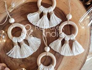 Fabrication indienne d'ornements de noël en macramé, fournisseur en vrac et fabrication par réfractex inde fabriqué en inde pour la meilleure qualité - Product Image 3
