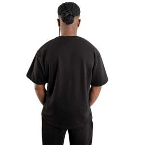 Signature Tee 280 GSM Camiseta de gran tamaño con hombros caídos 100% algodón Streetwear Tee con logotipo de firma en el pecho - Product Image 2