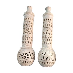 Brûleur d'encens et porte-bâtonnets en pierre savonneuse, design couleur naturelle, produit artisanal pur, pour la décoration de la maison et des hôtels, article cadeau. - Product Image 4