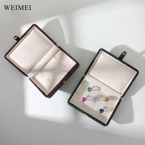 Weimei ห่วงจัดระเบียบหนังแท้ติดห่วงแบบหรูหราสามารถปรับแต่งโลโก้ได้ตัวเลือกสีสำหรับบรรจุภัณฑ์สำหรับจัดเก็บแหวนเพชร - Product Image 2