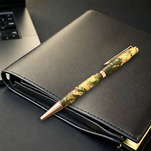 Amber Collection Luxury Handmade 0.7mm Wood Ballpoint Pen Stabilized Metal for Business or Wedding As a <b>Gift</b> - Product Image 5