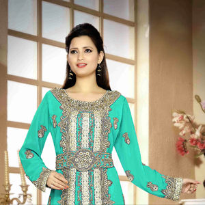 Kaftan islámico marroquí moderno para mujer Vestido de playa largo hasta el suelo con mangas largas transpirables ODM Supply - Product Image 1