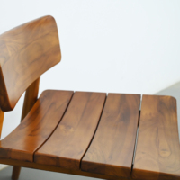Chaise de salon moderne en teck, design mi-siècle, dossier à lattes, ergonomique et inclinable, mobilier de maison, fabrication OEM ODM, livraison directe d'usine