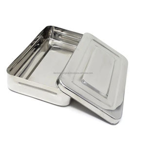 Caja de instrumentos médicos de acero inoxidable, contenedor de esterilización y almacenamiento 8x4x1,5, contenedor médico reutilizable de acero inoxidable - Product Image 5