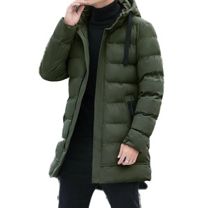 Abrigo cálido de invierno con capucha de longitud media para hombre, abrigo Parka de moda con chaqueta acolchada, prendas de vestir gruesas de lona - Product Image 2