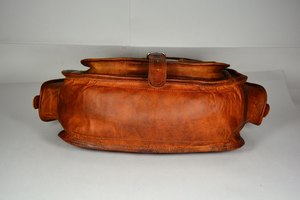 Acheter Handmade Vintage Fashion Sac Messenger en cuir véritable pour hommes et femmes Sacs à main en cuir de chèvre - Product Image 4