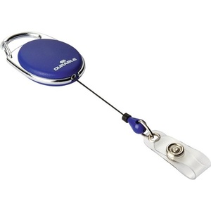 Porte-badge bleu durable avec sangle de 800 mm et boucle à pression pour une fixation et une sécurité faciles - Product Image 1