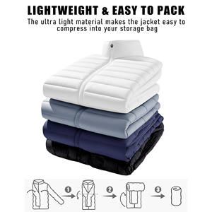 Veste matelassée d'hiver décontractée pour homme, grande taille, fermeture éclair, respirante, personnalisable, veste matelassée brillante pour homme - Product Image 4