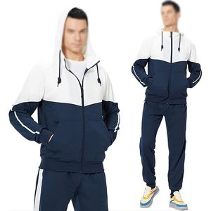 Survêtement de sport en molleton bicolore en tissu personnalisé pour hommes Nouveau design en polyester pour hommes au prix de gros - Product Image 3