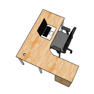 OMA IIHBOM217 System Contemporary 140x120cm Staff <b>Desk</b> Modern Melamine Wood <b>Foldable</b> for <b>Office</b> or Workspace Bedroom Use - Product Image 4