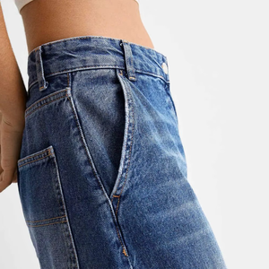 กางเกงยีนส์เอวสูงยืดหยุ่น สไตล์เซ็กซี่ลำลอง ระบายอากาศได้ดี เป็นมิตรกับสิ่งแวดล้อม ยุค Y2K ขายส่ง ผลิตตามสั่ง สไตล์ไฮสตรีท ปี 2025 สินค้าขายดี รับทำโลโก้ตามสั่ง - Product Image 6