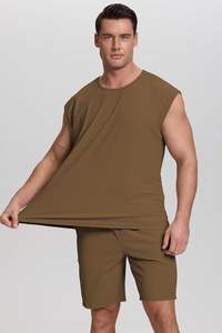 Conjuntos de verano hechos de algodón 100% para hombres, camisetas y pantalones cortos con cuello redondo, conjuntos hechos en Pakistán, conjunto sin mangas de alta calidad a precio de montón - Product Image 4