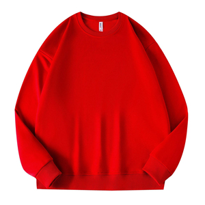 เสื้อสเวตเตอร์คอกลมสำหรับผู้ชาย, เสื้อสเวตเตอร์คอตตอนผสมสีพื้นเสื้อ380GSM - Product Image 5
