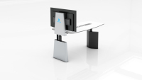 Bureau de console de commande réglable en hauteur avec système de levage électrique pour les centres de contrôle et les flux de travail continus des opérateurs
