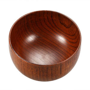 Bol écologique en vente chaude, bol rond naturel, bol en bois massif pour le riz/la soupe/la sauce, décoration de fête et de la maison - Product Image 4