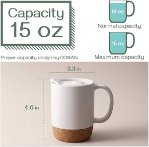 Tùy chỉnh 15oz <span class=keywords><strong>Mug</strong></span> đặt lớn Gốm cốc cà phê với nút chai dưới và tràn bằng chứng Nắp - Product Image 4