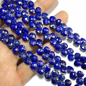 Vente en gros de 7mm bleu Lapiz Lazuli facettes en forme de coeur perles de pierre Briolette approvisionnement calibré - Product Image 4
