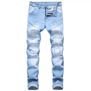 NOUVEAU Vente en gros Jeans en jean pour hommes Très respirant Vêtements de rue décontractés Jeans en jean à poche latérale pour hommes - Product Image 5