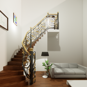 Rampes d'escalier décoratives en fer Élégance et force artisanales pour villas, manoirs et intérieurs de luxe - Product Image 6