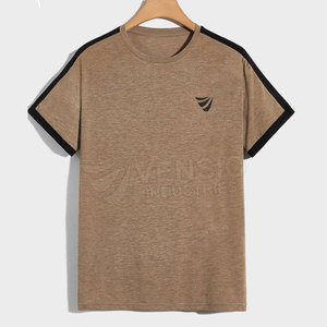 Camiseta de cuello redondo de algodón para hombre de último estilo, ropa informal de verano ligera y de secado rápido con ajuste Extragrande - Product Image 1