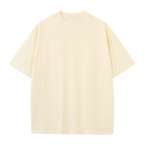 Venta al por mayor de 270gsm de algodón unisex para los hombres de gran tamaño de longitud corta Casual sólido de peso pesado de punto en blanco para el diseño de la camiseta para los hombres - Product Image 3