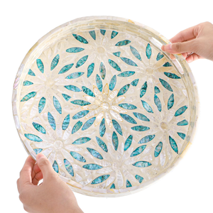 ถาดเสิร์ฟทรงสี่เหลี่ยมผืนผ้าลายแม่มุกทำมือทันสมัยผลิตตามสั่ง - Product Image 4