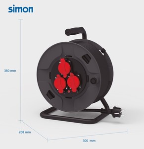 Avvolgicavo professionale estensibile da 30m con 3 prese e copertura, 3x2.5mm IP55 (Simon EX922801) - Product Image 5
