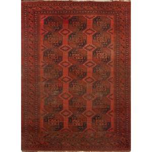 Tapis en laine noués à la main Kiaan rouge et orange, motif géométrique, pour couloir et salon, Pae-5366-9x12, grande taille, décorations pour la maison - Product Image 1