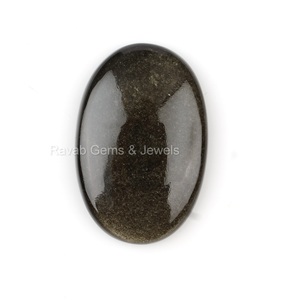 หินควอทซ์ธรรมชาติรูปไข่สีดำ20x30มม. หินบำบัดอัญมณีหลวมเครื่องประดับ - Product Image 4