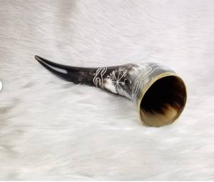 ฮอร์นวัววัวธรรมชาติคุณภาพสูงงานแกะสลักสัตว์ทางศาสนางานขัดธรรมชาติสำหรับดื่มเบียร์งานฝีมือตามธรรมชาติ - Product Image 2