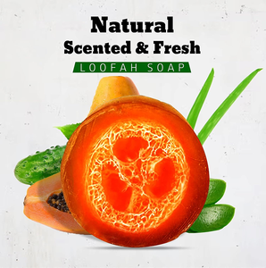 Aceite de argán herbogánico, aloe vera y vitamina E, jabón de lufa, barra exfoliante e hidratante natural - Product Image 2