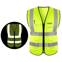 Vente en gros sur mesure 100% polyester gilet de sécurité réfléchissant ingénieur avec poches et avec logo personnalisé taille et couleur