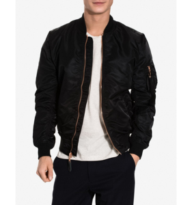 Wholesale Custom Embroidered Men's Winter Satin Bomber <b>Jacket</b> Stand Collar High Street <b>Waterproof</b> Breathable Casual Windbreaker - Product Image 1