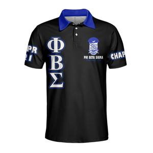 Camisa de Manga Corta para Hombre Phi Beta Sigma 1914, Algodón Piqué Antiarrugas de 220 GSM, Bordado Chenille Divine Nine Griego - Product Image 2