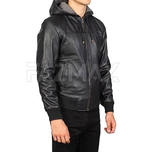 Sweats à capuche de bonne qualité pour hommes en taille adulte Meilleur prix Sweats à capuche en cuir pour hommes en stock Sweats à capuche en cuir pour hommes - Product Image 4