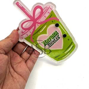 Sustainable Matcha Girlie Customizable Acrylic Lash Tile With <b>Magnets</b> And Tweezer Custom Logo Printing - Product Image 6