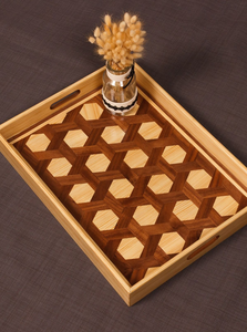 Plateau décoratif haut de gamme en os incrusté, respectueux de l'environnement, pour salon et salle à manger |   Accessoire de maison artisanal moderne et durable - Product Image 4