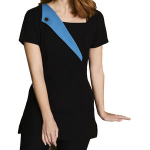 Custom Ladies Beauty Spa <b>Hairdressing</b> Salon Short Sleeve Orchid Beauty and Spa <b>Tunic</b> Top Women's Massage Therapist Uniform - Product Image 1